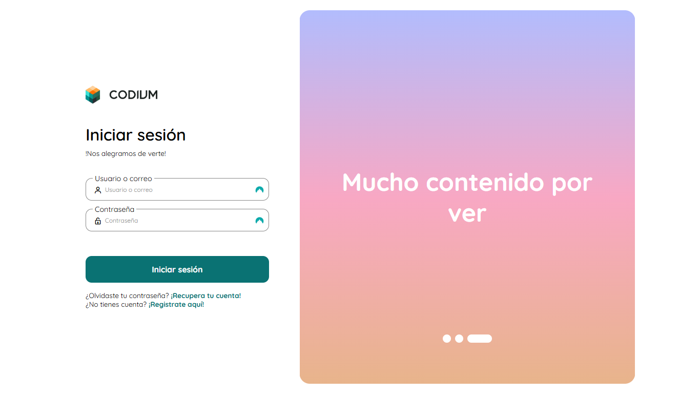 Aplicación Web Codium Platform